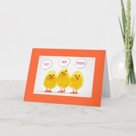 "1e PASEN PEEPS HOPPEN VOOR PASEN VOOR JOU" Feestdagen Kaart (Voorkant)