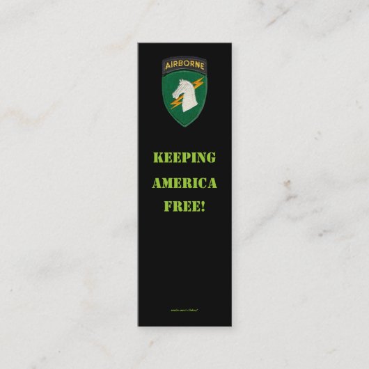 1e patch-patchprofielkaart voor speciale bewerking mini visitekaartje (Voorkant)