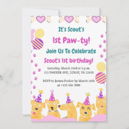 1e PAW-TY! Eerste verjaardag Kaart