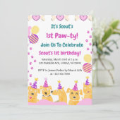 1e PAW-TY! Eerste verjaardag Kaart (Staand voorkant)