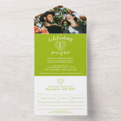 1e peridot huwelijksjubileum foto met RSVP All In One Uitnodiging (Binnen)