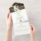 1e peridot trouwdag foto QR RSVP All In One Uitnodiging (Afscheurbaar)