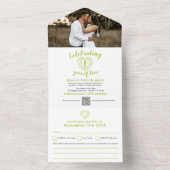 1e peridot trouwdag foto QR RSVP All In One Uitnodiging (Binnen)