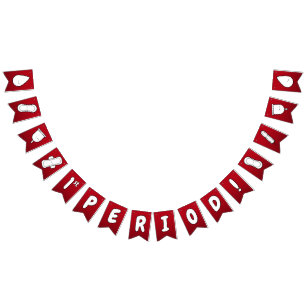 1e Periode Rood Wit Schattige Tamponpatroon Vlaggetjes