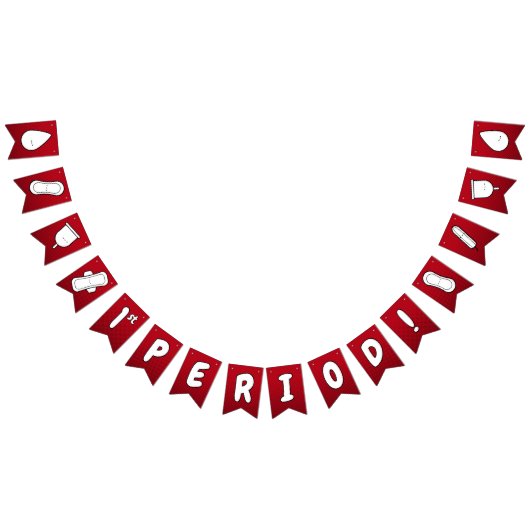 1e Periode Rood Wit Schattige Tamponpatroon Vlaggetjes (Alle)