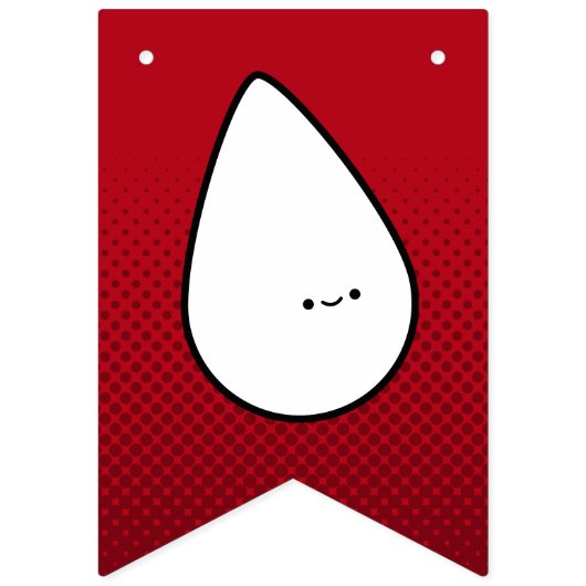 1e Periode Rood Wit Schattige Tamponpatroon Vlaggetjes (Eerste vlag)