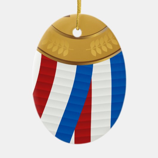 1e plaats Gold Medal Keramisch Ornament (Voorkant)