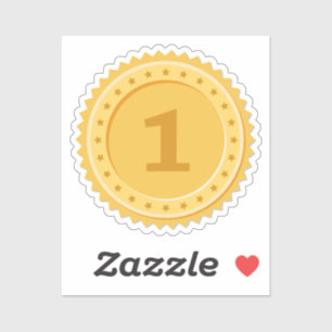 1e plaats gouden medaille op maat gemaakte vinyl s sticker