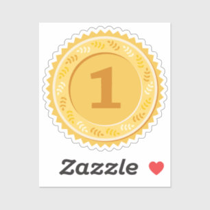 1e plaats gouden medaille op maat gesneden vinyl s sticker