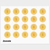 1e plaats gouden medaille ronde sticker (Vel)