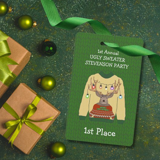 1e Plaats Lelijke Trui Kerst Winnaar Badge
