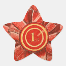 1e plaats rode rozet award sticker