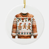 1e plaats Winnaar Ugly Sweater Contest Gingerbread Keramisch Ornament (Voorkant)