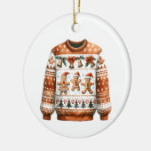 1e plaats Winnaar Ugly Sweater Contest Gingerbread Keramisch Ornament (Links)