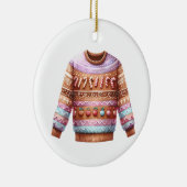 1e plaats Winnaar Ugly Sweater Contest Roze Paarse Keramisch Ornament (Rechts)
