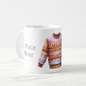 1e plaats Winnaar Ugly Sweater Contest Roze Paarse Koffiemok (Voorkant links)