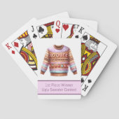 1e plaats Winnaar Ugly Sweater Contest Roze Paarse Pokerkaarten (Achterkant)