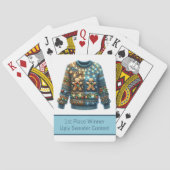 1e plaats Winnaar Ugly Sweater Contest Tree Lights Pokerkaarten (Achterkant)