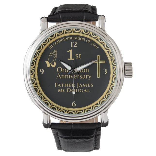 1e priesterwijding jubileum geschenk PERSOONLIJK Horloge (Voorkant)