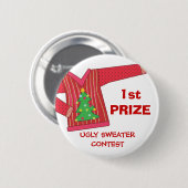 1e Prijs Ugly Sweaters Holiday Button (Voorkant /achterkant)
