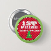 1e Prijs Ugly Sweaters Holiday Button (Voorkant /achterkant)