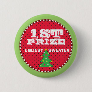 1e Prijs Ugly Sweaters Holiday Button