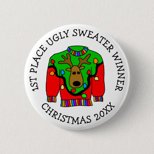 1e Prijs voor de wedstrijd van de winnende Ugly Sw Ronde Button 5,7 Cm