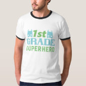 1e rang super held witte kleur t-shirt (Voorkant)