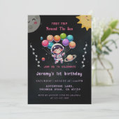 1e reis Moderne Waterverf Ruimte 1e verjaardag Jon Kaart (Staand voorkant)