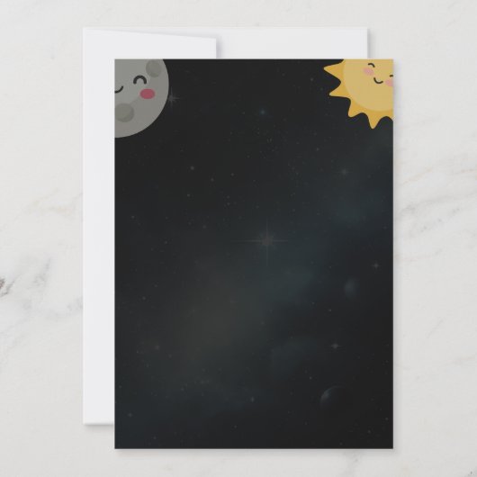 1e reis Moderne Waterverf Ruimte 1e verjaardag Jon Kaart (Achterkant)