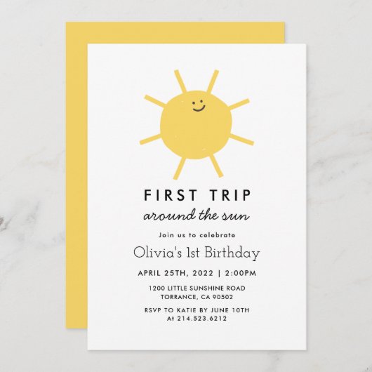 1e reis rond de Eerste Aanwezigheid van de Zon van Kaart (Voorkant / Achterkant)