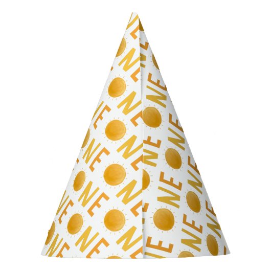 1e reis rond de zon Boho zonneschijn verjaardag Feesthoedjes (Achterkant)