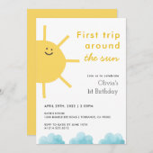 1e Reis Rond De Zon Eerste Verjaardag Kaart (Voorkant / Achterkant)