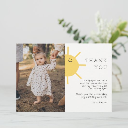 1e Reis Rond De Zon Foto Bedankt (Staand voorkant)