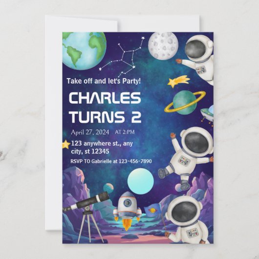 1e reis rond de zon verjaardag jongen kaart (Voorkant)