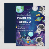 1e reis rond de zon verjaardag jongen kaart (Voorkant / Achterkant)