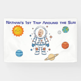 1e reis rond de zon verjaardag met foto spandoek