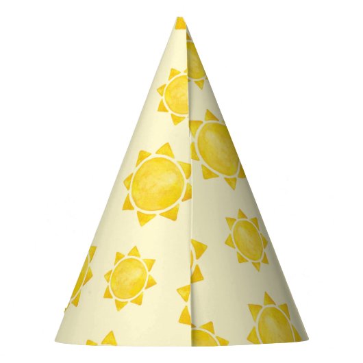 1e reis rond de zon Verjaardag Pet – Yellow Boho Feesthoedjes (Achterkant)