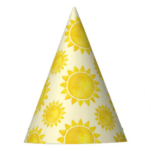 1e reis rond de zon Verjaardag Pet – Yellow Suns Feesthoedjes