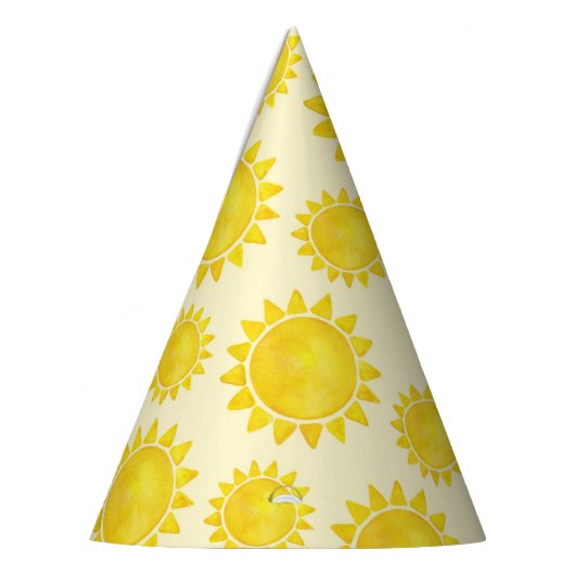 1e reis rond de zon Verjaardag Pet – Yellow Suns Feesthoedjes (Links)