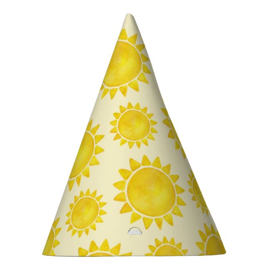 1e reis rond de zon Verjaardag Pet – Yellow Suns Feesthoedjes (Rechts)