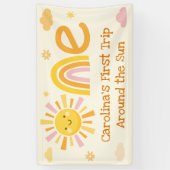 1e reis rond de zon Verjaardagsfeest Welkom Spandoek (Verticaal)