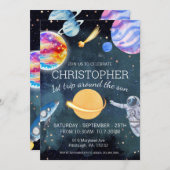 1e reis Waterverf buitenruimte 1e verjaardag jonge Kaart (Voorkant / Achterkant)