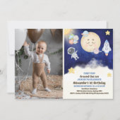 1e reis Waterverf buitenruimte 1e verjaardag jonge Kaart (Voorkant)