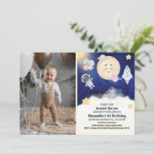 1e reis Waterverf buitenruimte 1e verjaardag jonge Kaart (Staand voorkant)