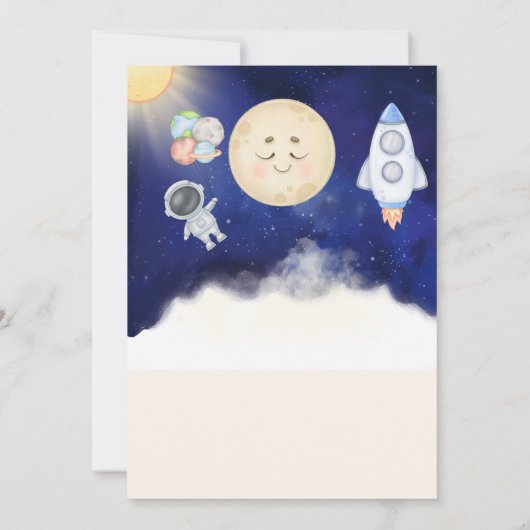 1e reis Waterverf buitenruimte 1e verjaardag jonge Kaart (Achterkant)