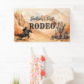 1e Rodeo Cowboy Western Banner voor Eerste Verjaar (Insitu)
