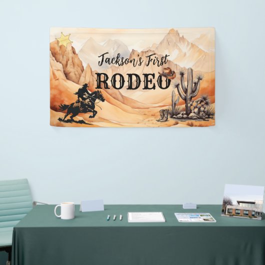 1e Rodeo Cowboy Western Banner voor Eerste Verjaar (Beurs)