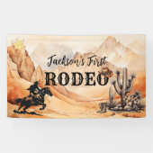 1e Rodeo Cowboy Western Banner voor Eerste Verjaar (Horizontaal)