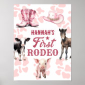 1e Rodeo Roze Verjaardag Poster (Voorkant)